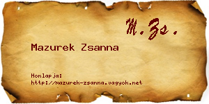 Mazurek Zsanna névjegykártya